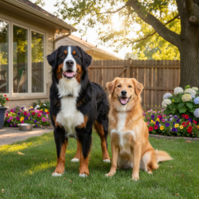 Perro saludable con pelaje brillante por alimentación natural